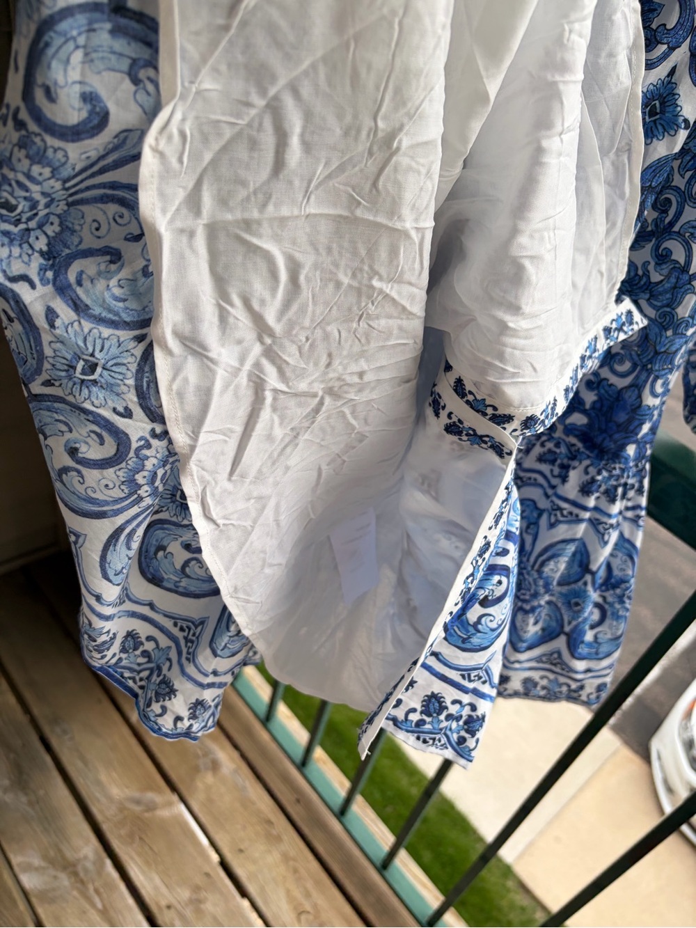 ππ«Antonio Melani Brynn BlueWhite Floral Mini Dress Belted Cotton Boho Chic Size4 - Picture 17 of 17
